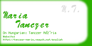 maria tanczer business card